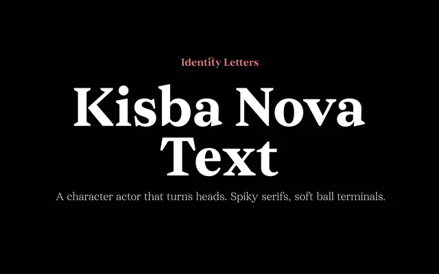 Kisba Nova Text specimen from Identity Letters