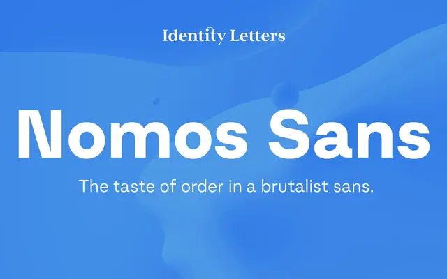 Nomos Sans specimen from Identity Letters