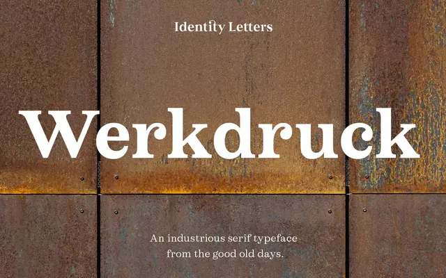 Werkdruck specimen from Identity Letters