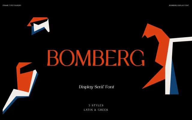 Bomberg Display Serif specimen from iFrame Type Foundry