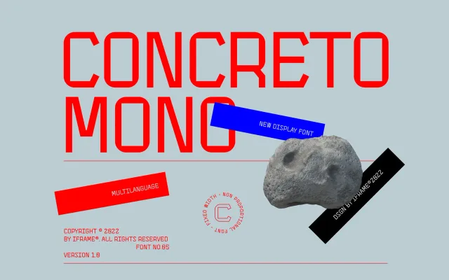 Concreto Mono specimen from iFrame Type Foundry