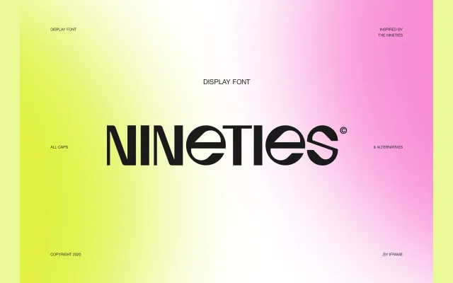 Nineties Display Font specimen from iFrame Type Foundry