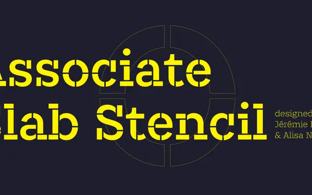 Associate Slab Stencil specimen from Indian Type Foundry