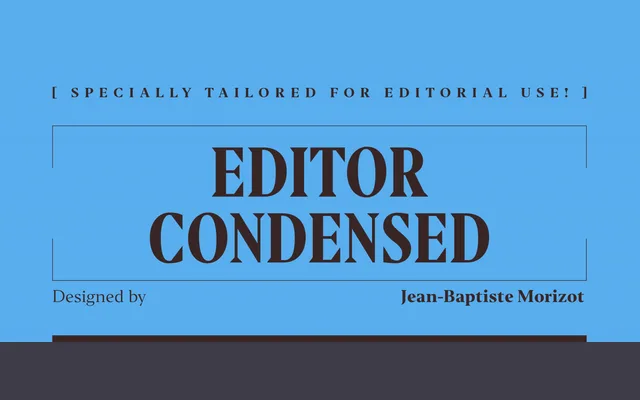 Editor Condensed specimen from Indian Type Foundry