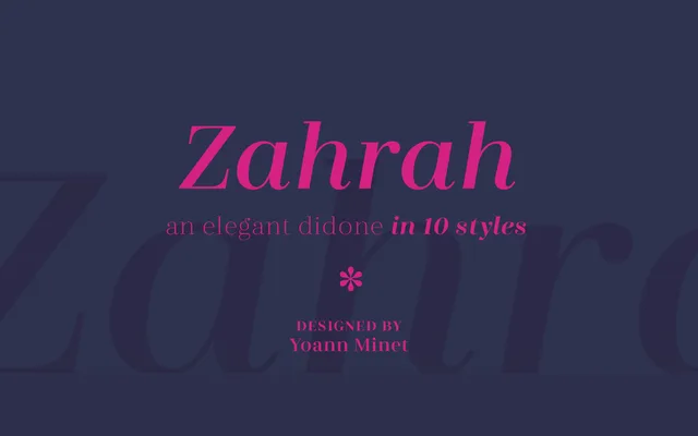 Zahrah specimen from Indian Type Foundry