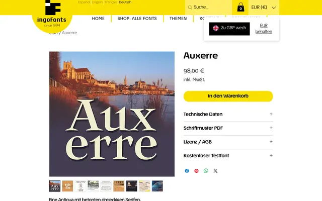 Auxerre specimen from IngoFonts