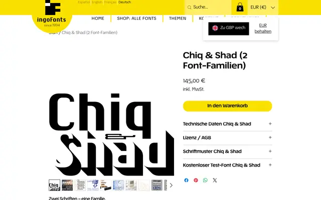 Chiq & Shad specimen from IngoFonts