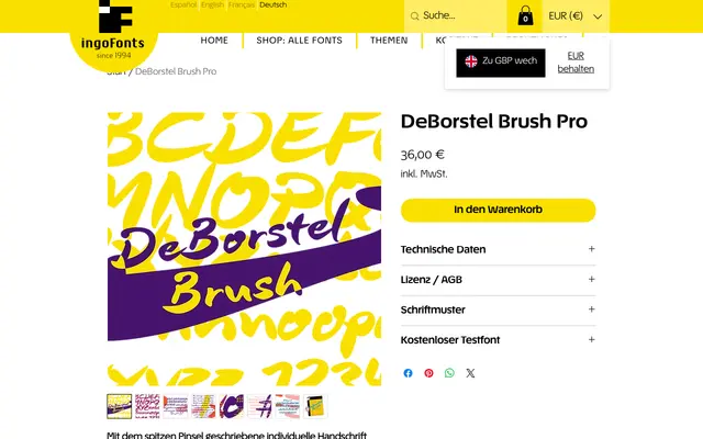 DeBorstel Brush Pro specimen from IngoFonts