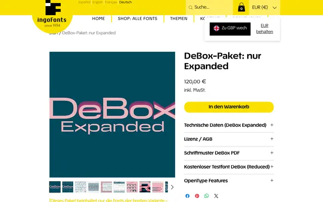 DeBox Expanded specimen from IngoFonts