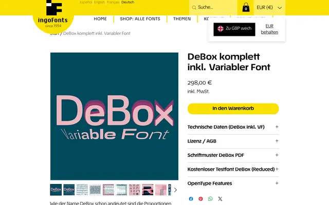 DeBox specimen from IngoFonts