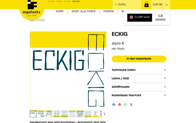 Eckig specimen from IngoFonts
