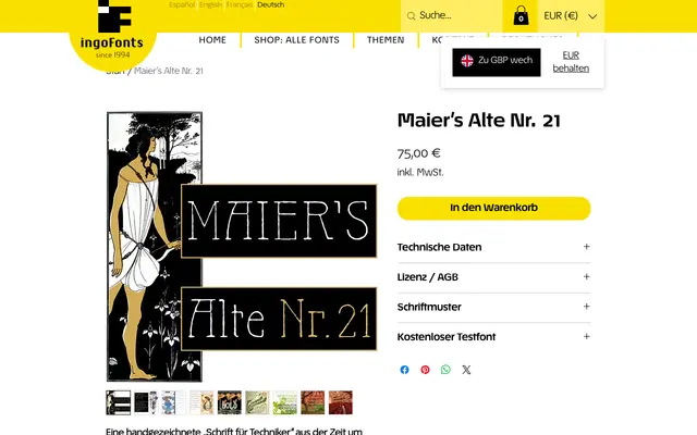 Maier's Alte Nr. 21 specimen from IngoFonts