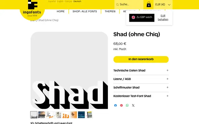 Shad specimen from IngoFonts