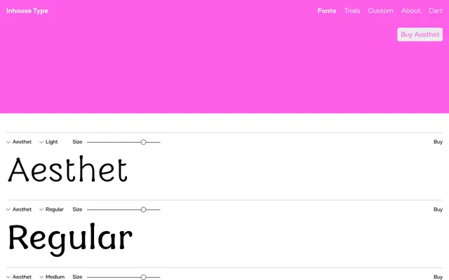 Aesthet specimen from Inhouse Type