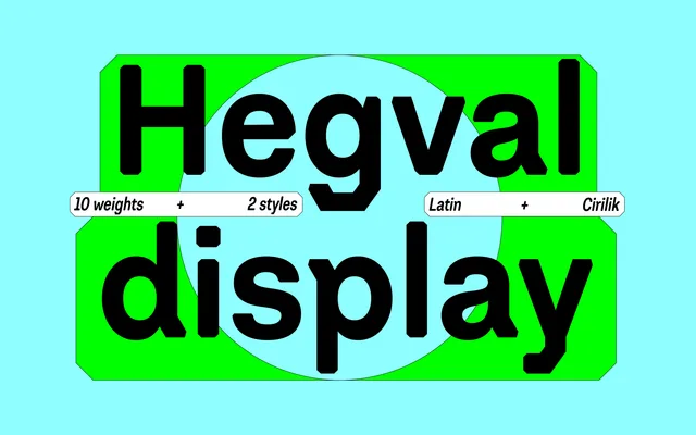Hegval Display specimen from Inhouse Type