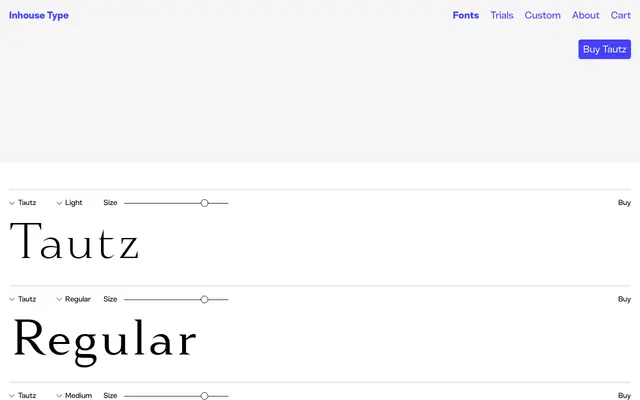 Tautz specimen from Inhouse Type