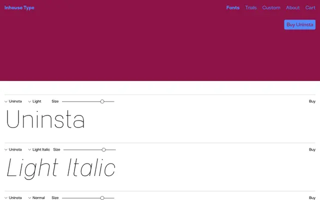 Uninsta specimen from Inhouse Type