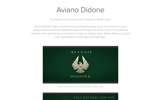Aviano Didone specimen from Insignedesign