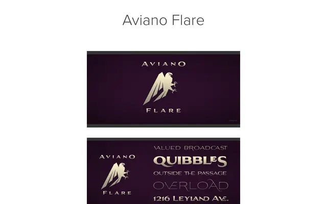 Aviano Flare specimen from Insignedesign