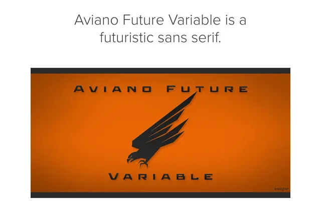 Aviano Future Variable specimen from Insignedesign