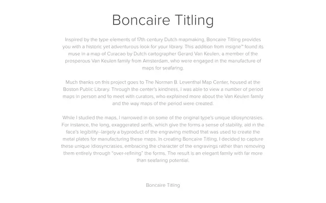 Boncaire Titling specimen from Insignedesign