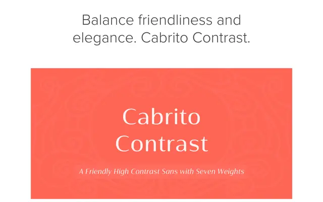 Cabrito Contrast specimen from Insignedesign