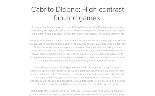 Cabrito Didone specimen from Insignedesign