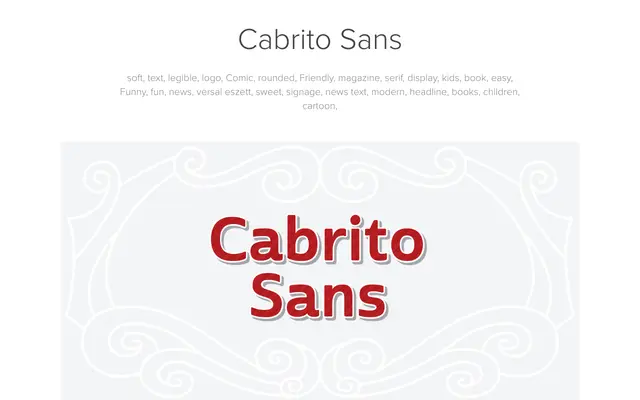 Cabrito Sans specimen from Insignedesign