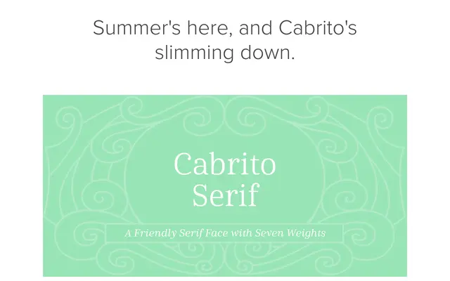 Cabrito Serif specimen from Insignedesign