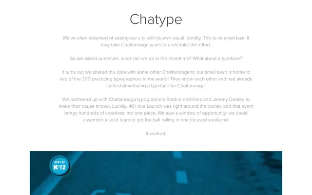 Chatype specimen from Insignedesign