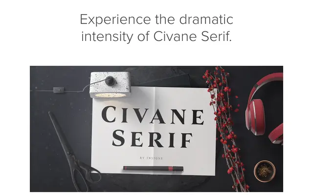 Civane Serif specimen from Insignedesign