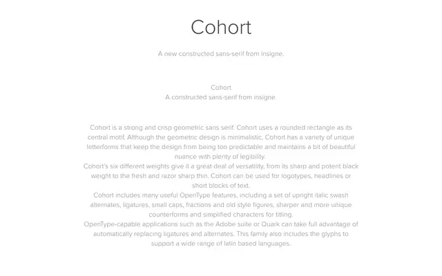Cohort specimen from Insignedesign