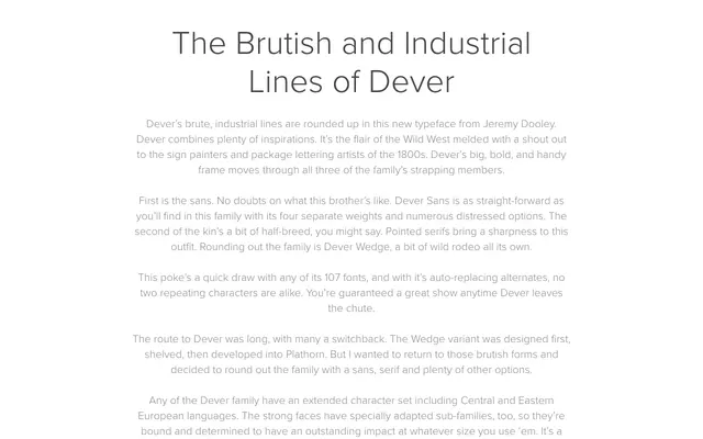 Dever specimen from Insignedesign