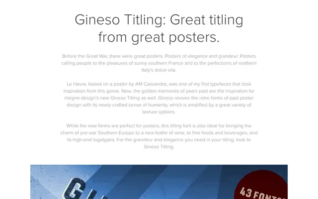 Gineso Titling specimen from Insignedesign