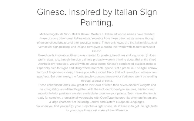 Gineso specimen from Insignedesign