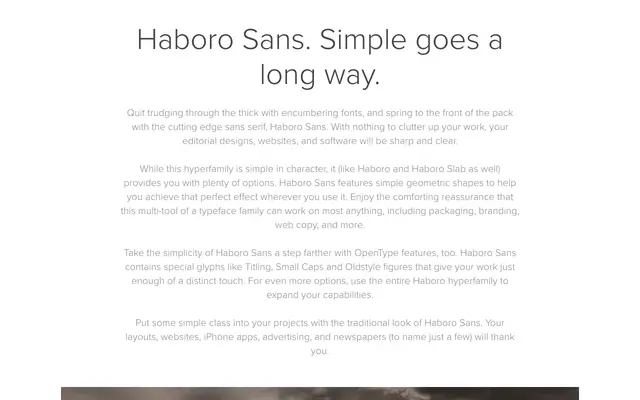 Haboro Sans specimen from Insignedesign