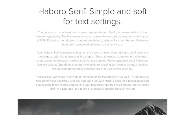Haboro Serif specimen from Insignedesign