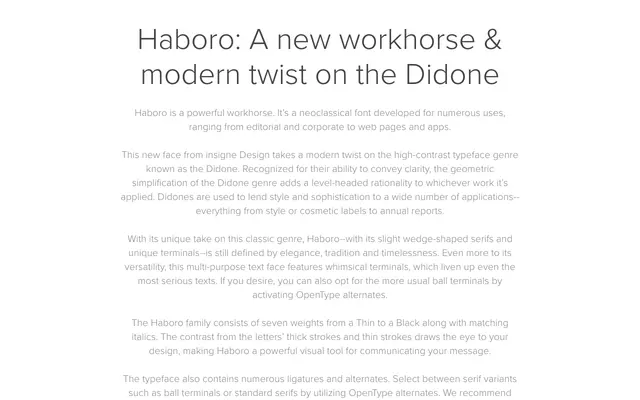 Haboro specimen from Insignedesign