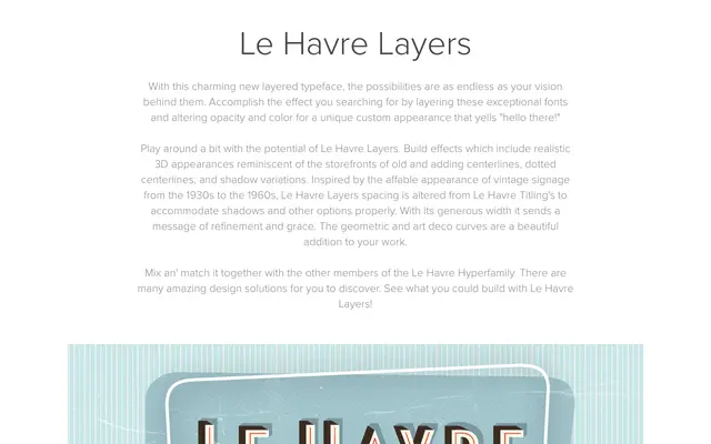 Le Havre Layers specimen from Insignedesign