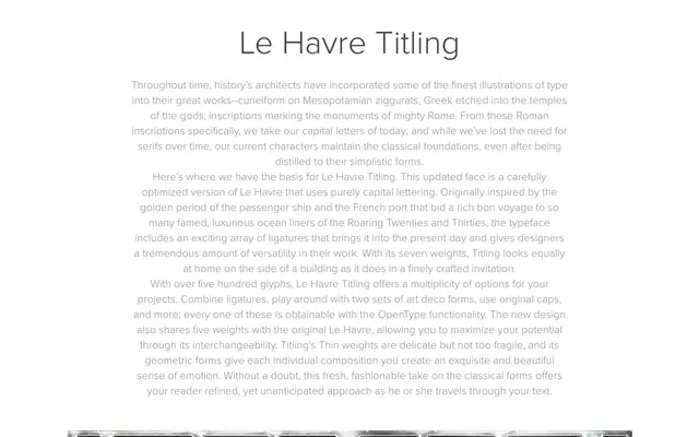Le Havre Titling specimen from Insignedesign
