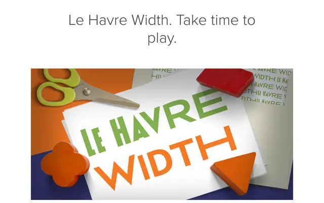 Le Havre Width specimen from Insignedesign