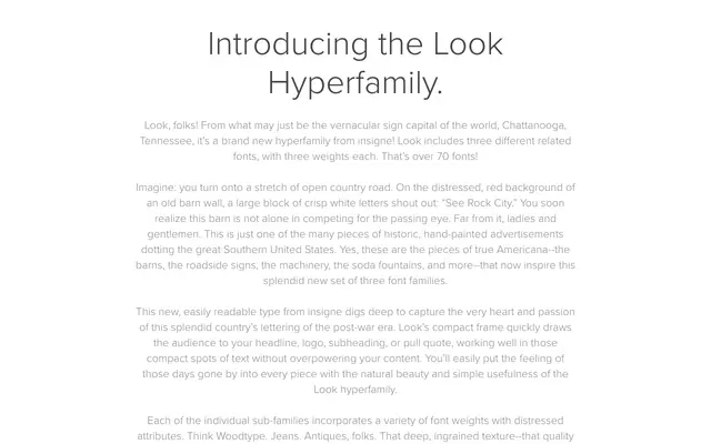 Look specimen from Insignedesign