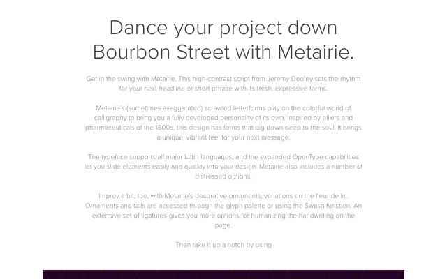 Metairie specimen from Insignedesign
