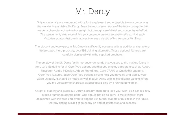 Mr. Darcy specimen from Insignedesign
