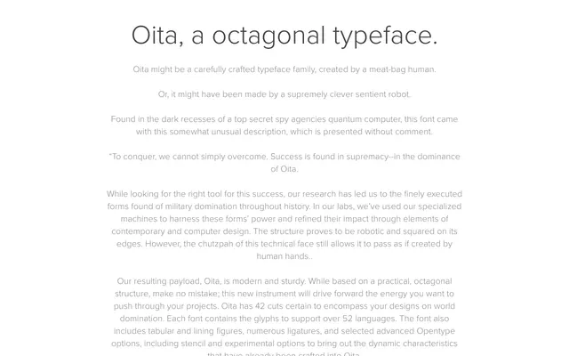 Oita specimen from Insignedesign