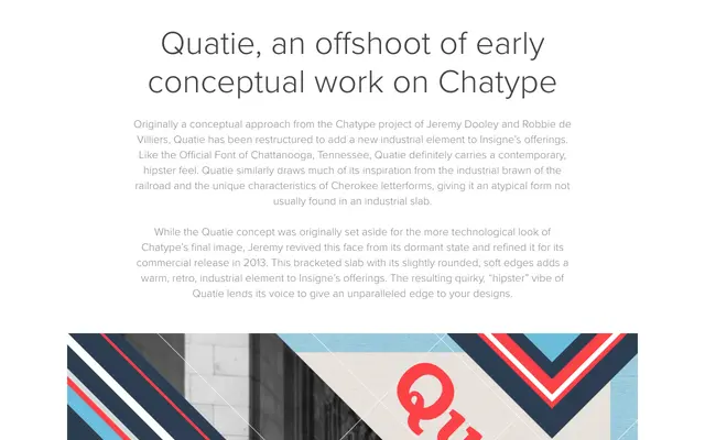 Quatie specimen from Insignedesign