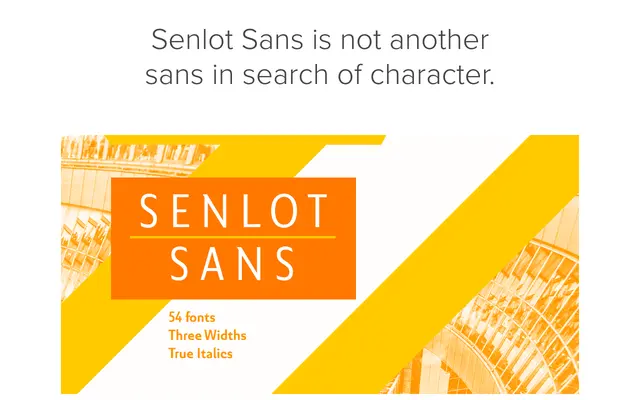 Senlot Sans specimen from Insignedesign