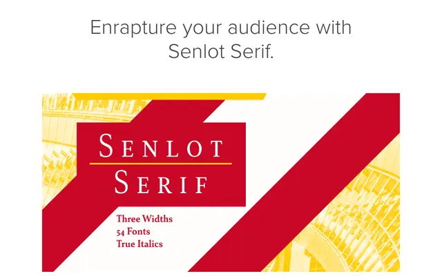 Senlot Serif specimen from Insignedesign