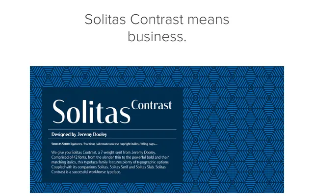 Solitas Contrast specimen from Insignedesign