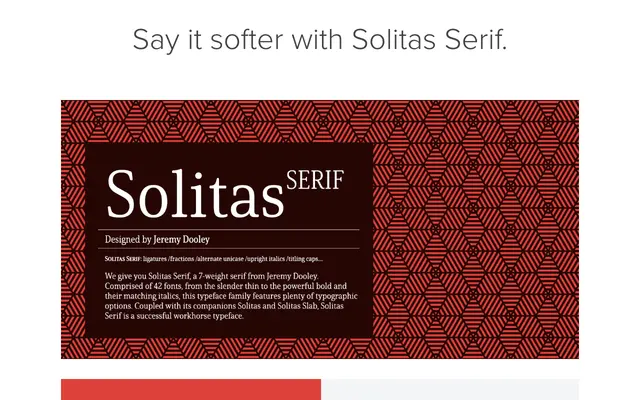 Solitas Serif specimen from Insignedesign